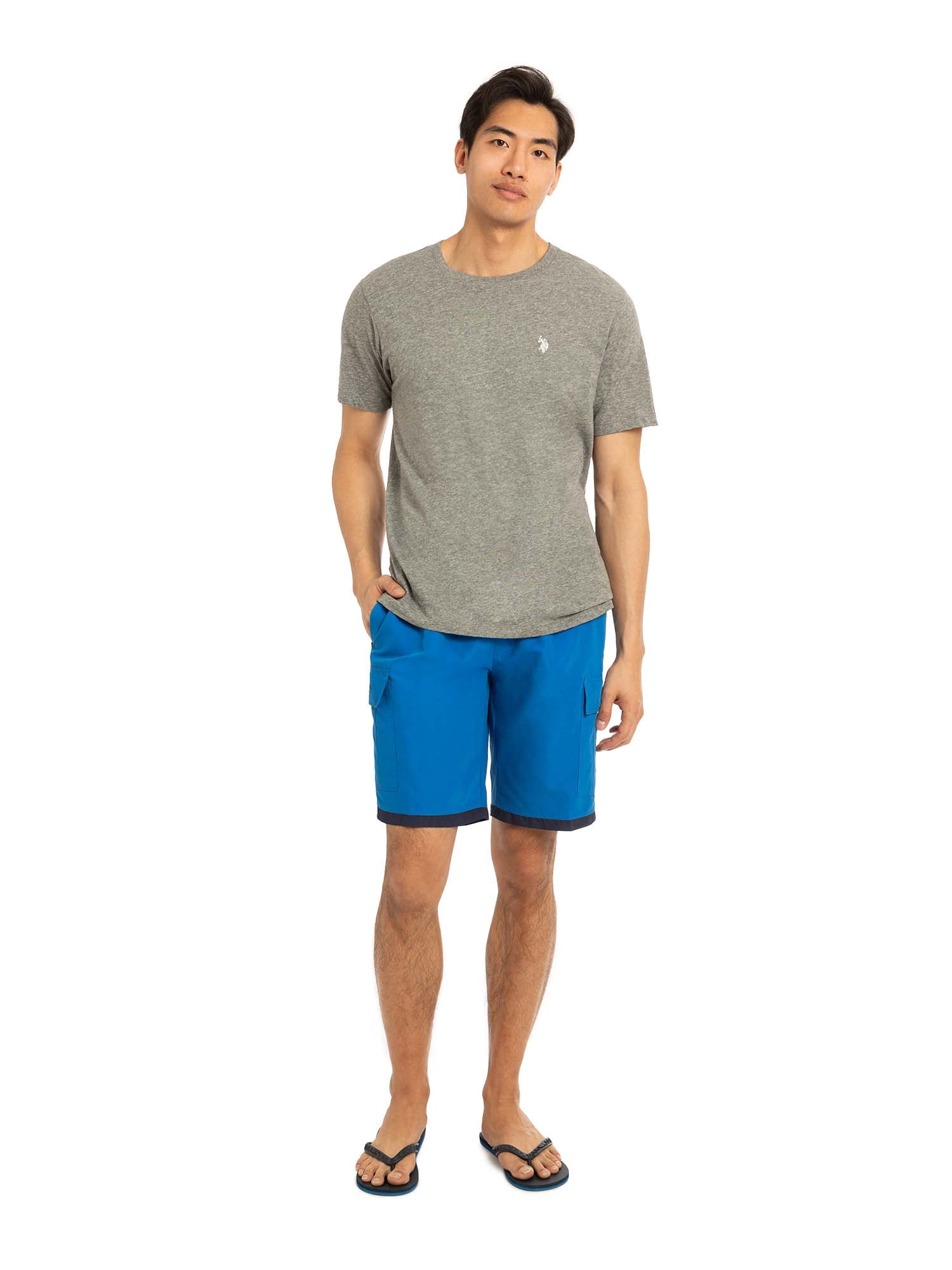 U.S. Polo Assn. Men's & Big Men's Logo Cargo Swim Trunks with UPF50+, 10" Inseam, Sizes S-3XL