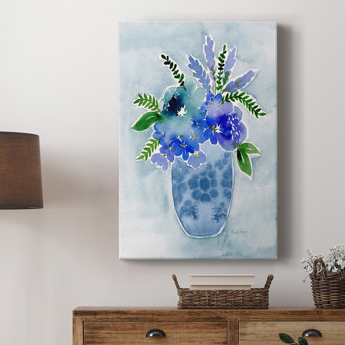 Blue Bouquet I Premium Gallery Wrapped Canvas - Ready to Hang