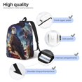 thumbnail image 3 of Disketp Night Sky Bald Eagle print Canvas Backpack Lightweight Travel Daypack Student Rucksack Laptop Backpack-Medium, 3 of 5