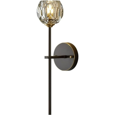 

DiDiBest Postmodern K9 Crystal Wall Lamp Simple Modern Creative Wall Sconces Black Finish Plus Long Diamond Wall Lighting Fixtures for Living Room Dining Room Corridor Bedroom (1Pack)