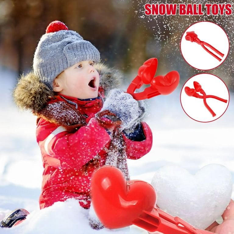 Gustve Star/Heart Shapes Snowball Maker Kids Snow Toys Winter Outdoor Activities Snow Ball Clip DIY Snowball Maker Tool for Kids Adults, Snow Sand Mud