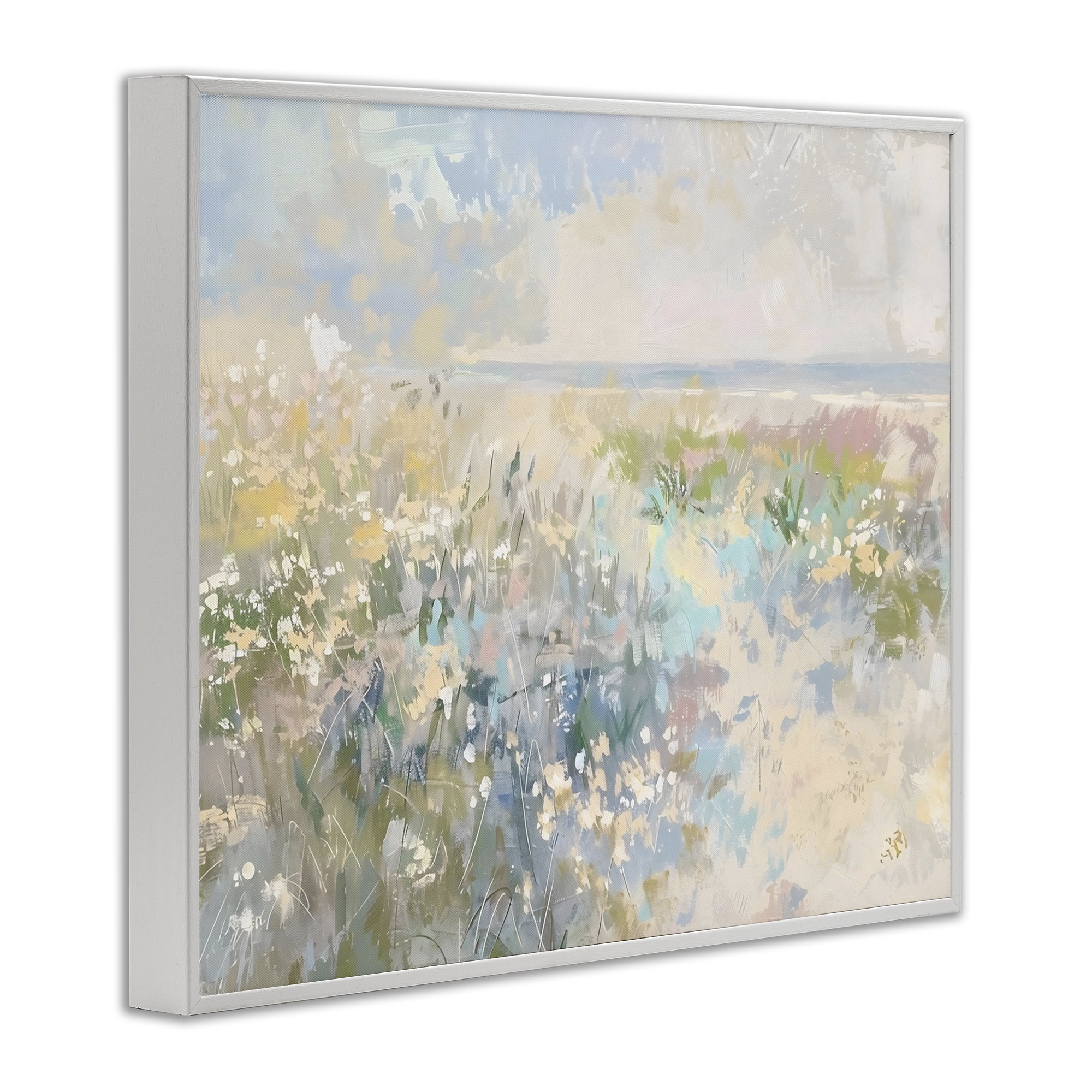 Stupell Industries Mottled Pastel Field Impression White Framed Giclee Art, design by Creative Studio