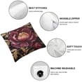 thumbnail image 4 of Creowell  Elegant Burgundy Floral Satin Square Throw Pillow Covers Chic Blossom Floral Drop Flowers Throw Pillow Cover Square Couch Pillow for Living Room Bedroom Silk Washable Pillowcase, 4 of 5