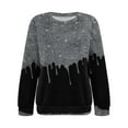 thumbnail image 4 of Sweaters For Women Star Print Hatless Sweatshirt Long Sleeve Fashion Top Loose Pullover Side Splits For Holiday Vacation M Womens Sweaters, 4 of 5