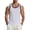 White, variant on Contrast Binding Crew Neck Sleeveless Tank Top, Premium Cotton Breathable Fabric Minimalist Everyday Basic Vest