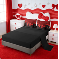 thumbnail image 3 of Erosebridal Happy Valentine's Day 7pcs Bedding Comforter Set,Red Bowknot Loves Queen Bedding Sets For Girls Kids,Reversible black, 3 of 7
