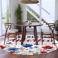 thumbnail image 5 of 4th of July Round Rug 5ft Washable Circle Kitchen Rugs Non Slip Independence Day Blue Red Watercolor Flowers Large Area Rug Indoor Floor Carpet for Bedroom Living Room Home Office Dining Room Nursery, 5 of 8