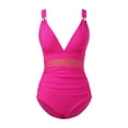 thumbnail image 4 of Gibobby Batas de baño mujeres spa Traje de baño de malla de 1 pieza para mujer, Bikini acolchado con realce, traje de baño de entrenamiento, traje de bañ(Rosa caliente,G), 4 of 5