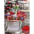 thumbnail image 4 of Outdoor Tablecloth with Umbrella Hole and Zipper, Independence Day Round Table Cloth 54 Inch Waterproof Tablecloth, 4th of July Red Striped Stars Patriotic Picnic Table Cover for Patio Camping, 4 of 7
