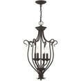thumbnail image 2 of 4 Light Bronze Foyer Chandelier with White Alabaster Glass Shade, 2 of 5