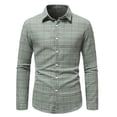 thumbnail image 7 of Rvwovn Men's Plaid Flannel Long Sleeve Shirt Collar Button Front Vintage Casual Fall Layering Top, 7 of 7