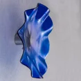 thumbnail image 3 of Longree 1PC Modern Hand Blown Gass Wall Art Platter, 12 Inch Diameter, Dark Blue Accent, 3 of 8