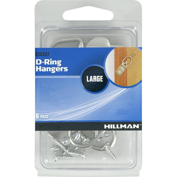 Hillman Large DRing Hangers Value Pack, 6 Piece