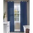 thumbnail image 4 of Dark Blue Sheer Curtains 63 Inch Length 2 Panels Set for Living Room/Bedroom, Retro Farmhouse Plants Wall Lines Texture Kitchen Curtains Grommet Semi-Sheer Curtains Drapes Window Treatments 42"x63"x2, 4 of 7