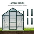 thumbnail image 5 of Outsunny 6.2' x 8.3' x 6.6' Polycarbonate Greenhouse, Heavy Duty Outdoor Aluminum Walk-in Green House Kit with Vent & Door for Backyard Garden, Green, 5 of 9