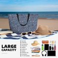 thumbnail image 4 of Large Beach Bags Water-resistant Sandproof - Blue Inspired Floral Paisley Cute Beach Tote Bags for Women with Zipper, 4 of 6