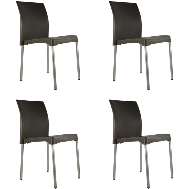 Set de 4 Sillas de Casa Vivanti Color Gris Mundo In Comedor