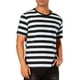 thumbnail image 4 of Camiseta de rayas INSPIRE CHIC para el Día del Padre para hombres, camiseta de manga corta, cuello redondo, casual, talla XL, negro y blanco, 4 of 6