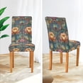 thumbnail image 3 of Yayeee 2 Pack Dining Chair Covers Stretch Parson Chairs Slipcovers Seat Protector, Abstract Water Lilies Pattern, 3 of 6
