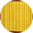 thumbnail image 1 of Ahgly Company Machine Washable Indoor Round Abstract Yellow Modern Area Rugs, 5' Round, 1 of 4