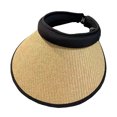 thumbnail image 3 of Sombrero de visera para mujer, sombrero de paja plegable de verano para viajes, 3 of 8