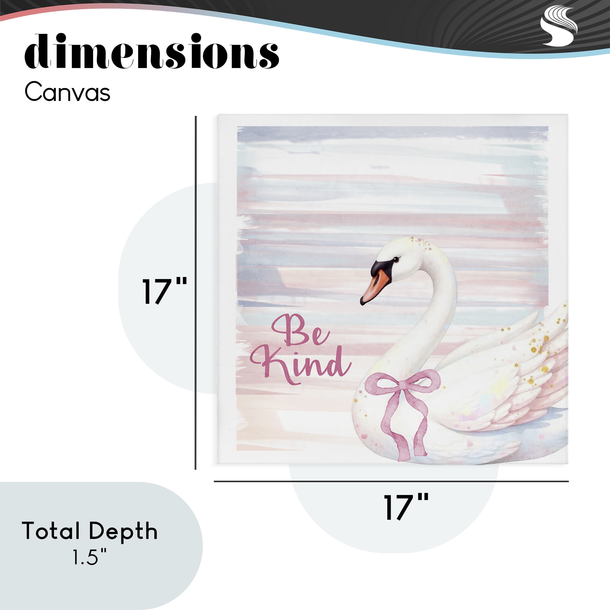 Be Kind Pastel Swan Canvas Wall Art, design by Kim Allen