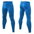 thumbnail image 3 of XUNKUSGA Yoga Pants Soft Lightweight Mens Leggings for Sports Casual High Waisted No Front Seam Mens Workout Pants Soild Color Running Gym Mens Running Tights with Pockets S-2XL Blue, 3 of 3