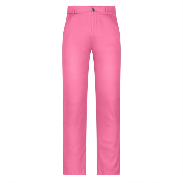 Guzom Mens Dress Pants- Button Casual Stretch Straight Leg Relaxed Fit Pants  for Men Pink - Walmart.com