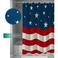 thumbnail image 5 of Memorial Day Stars Shower Curtain, Patriotic Fourth of July Shower Curtain Set with Hooks, Spring Summer Waterproof Fabric Shower Curtains for Bathroom Decor, 72x72 Inch Bath Curtain, 5 of 5