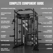 Mikolo Horus Smith Machine Home Gym, Functional Trainer with 260LBS Plates, 2×2Uprights (33 Holes), Dual 128LBS Weight Stack, Centralized Resistance Lat & Row System