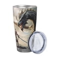 thumbnail image 2 of Vsdgher Swordsman Cool Dragon 20 Oz Stainless Steel Vacuum Insulated, Travel Mug Coffee Cup for Home, Office, Outdoor Works Great for Ice Drinks and Hot Beverage -Straw Three-piece Set, 2 of 8