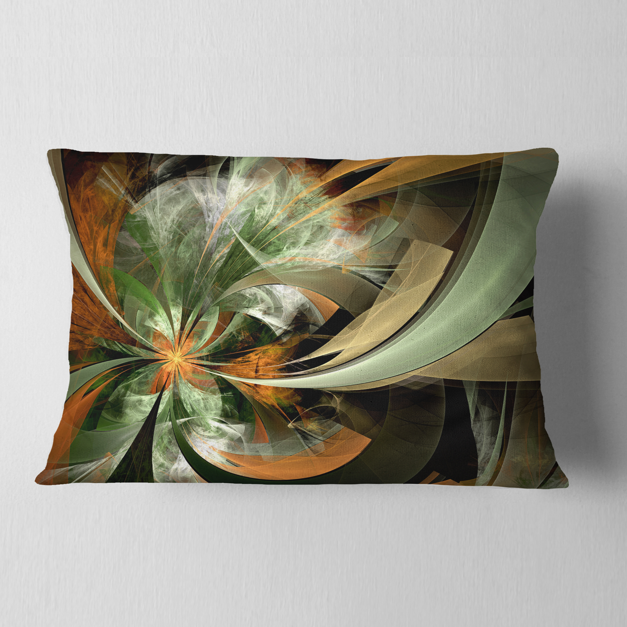 Designart 12" x 20" Contemporary, Modern Black Polyester Throw Pillow