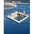 thumbnail image 3 of Blue 8 x 10 FT Inflatable Water Hammock Floating Dock Mesh – Openwork Floating Platform for Lakes, Party Island for 3-5 People,Complete Kit with Pump, Handles, D-Rings & Rope, 3 of 6