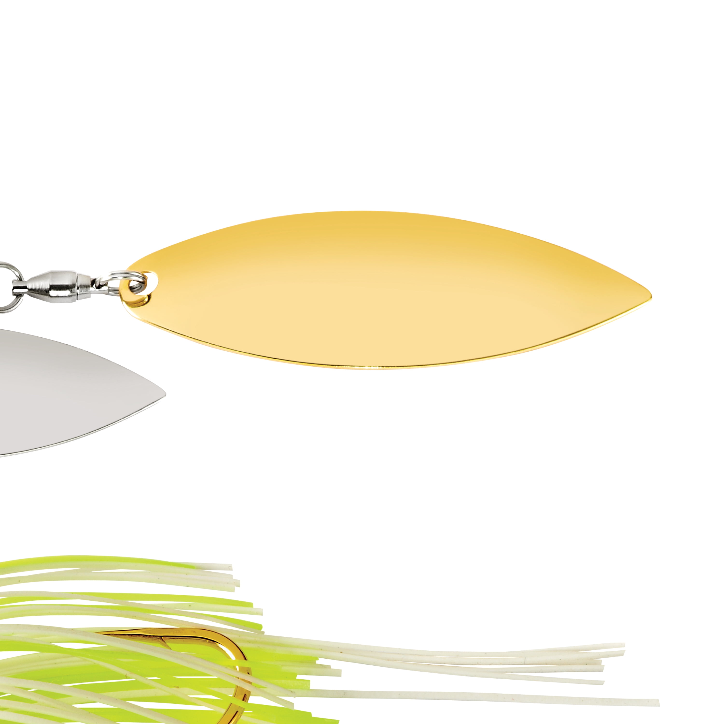 WAR EAGLE MILL Double Willow Spinnerbait, Gold Frame, Hot White