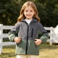 thumbnail image 6 of Lmnyox Kid's Jackets Loose Color Blocked Long Sleeve Zipper Up Windbreaker Outdoor Hoodies with Pockets, 6 of 9