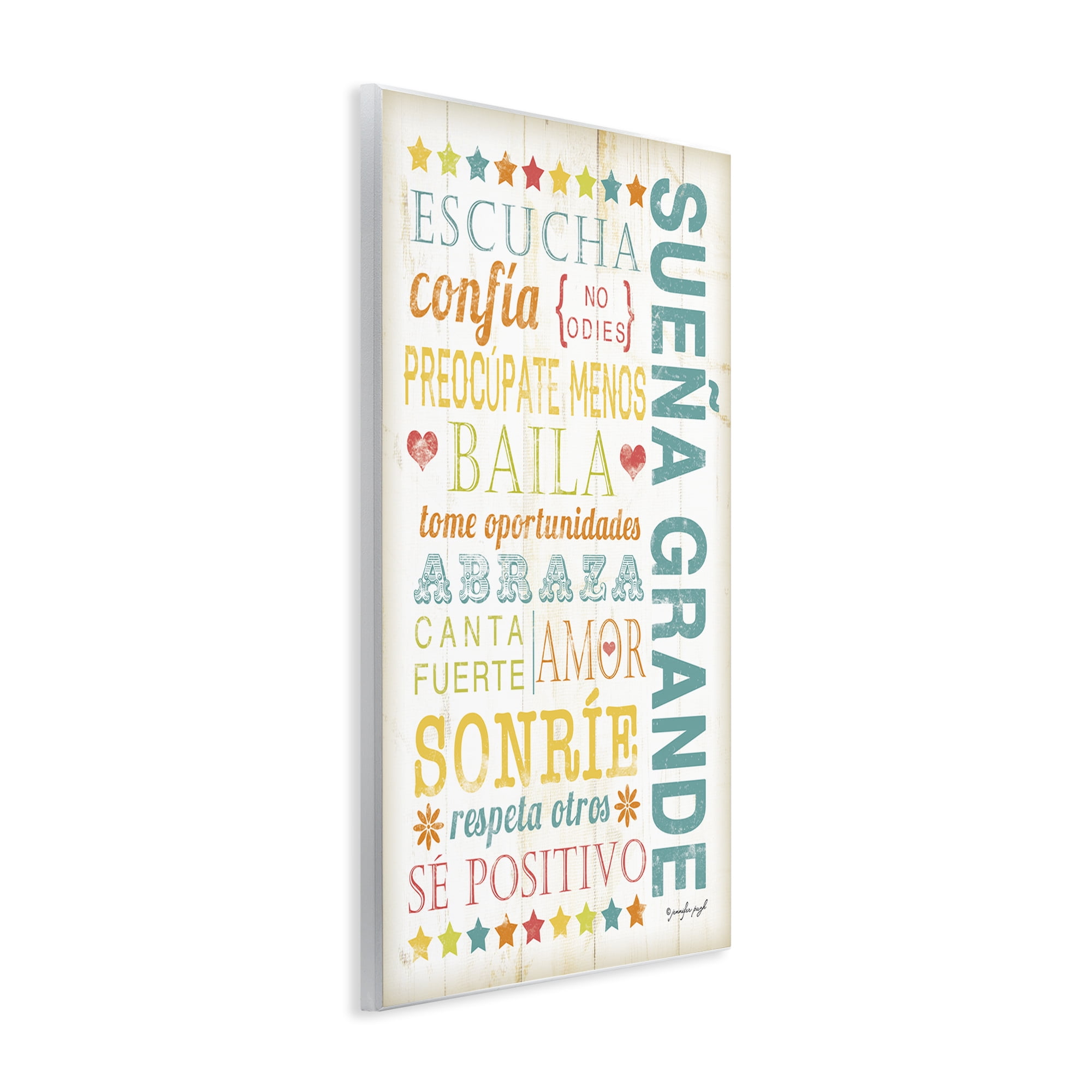 Stupell Industries Sueña Grande Frases Positivas Inspirational Quotes & Sayings Painting Unframed Art Print Wall Art, 13 x 19