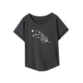 thumbnail image 4 of Camiseta de verano para mujer, ajuste regular, cuello redondo, para viajes en la calle, camping L, 4 of 7