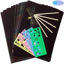 Rainbow Scratch Paper Art Notes - 10 Magic Scratch Note Off Paper Pads  Cards Sheets for Kids Black Scratch Note Arts Crafts DIY Party Favor  Supplies Kit Birthday Game Toy Gifts Box