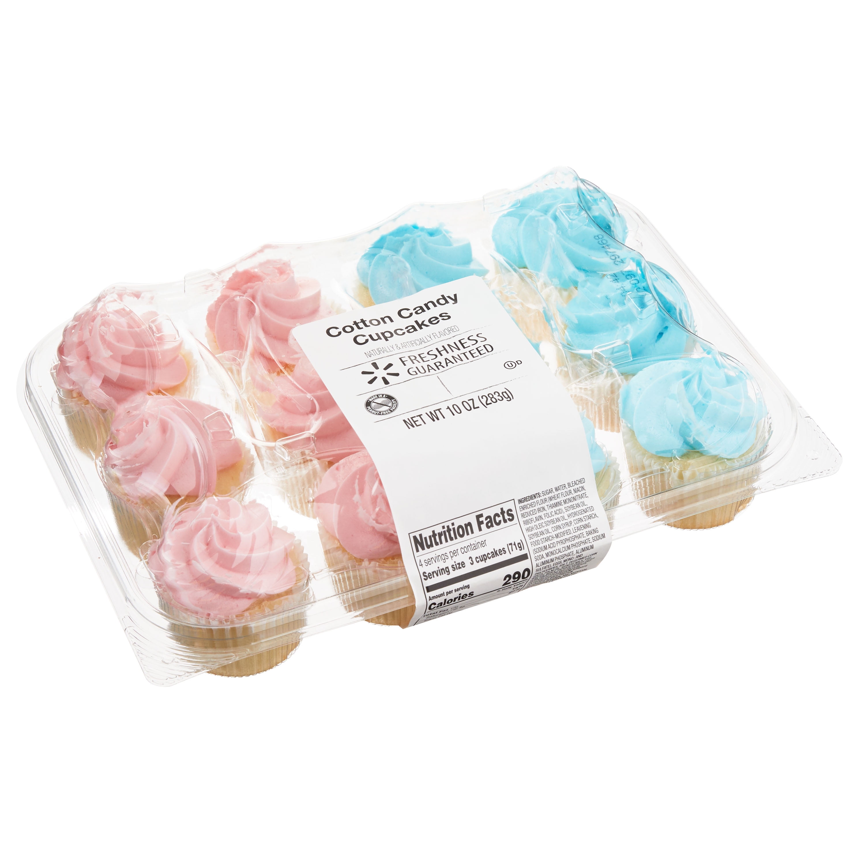 Walmart Freshness Guaranteed Cotton Candy Mini Cupcakes, 10 oz, 12