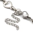 thumbnail image 3 of 20 pc Non-Tarnish 304 Stainless Steel Heart Link Chains Bracelets for Men Women Stainless Steel color 8-1/8 inch(20.5cm), 3 of 3