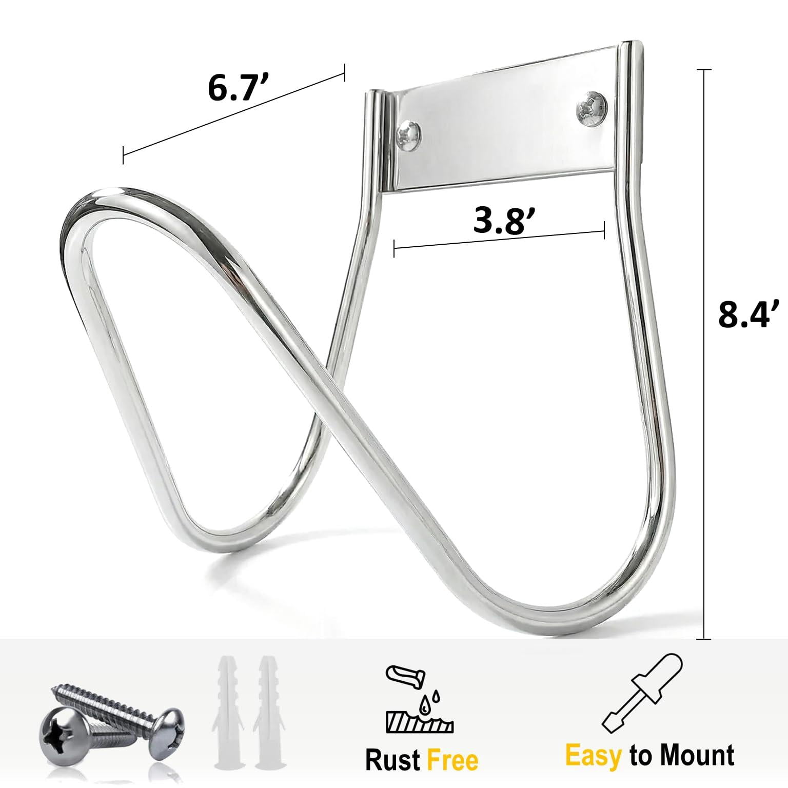 Garden Hose Holder Stainless Steel Small Wall Mount Hook  Ideal For Water Air Hydraulic Ropes Extension Cords Heavy Duty & Rust Proof Size:6.3x7x6.3 Set Of 1