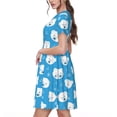 thumbnail image 2 of Easygdp Cute Polar Bear para Vestido Transpirable de Mujer, Vestido Suelto de Manga Corta con Pliegues y Bolsillos para el Verano, 2 of 6