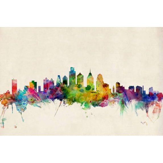 Philadelphia Pennsylvania Skyline, Scenic Unframed Art Print Wall Art by Michael Tompsett Sold by Art.Com