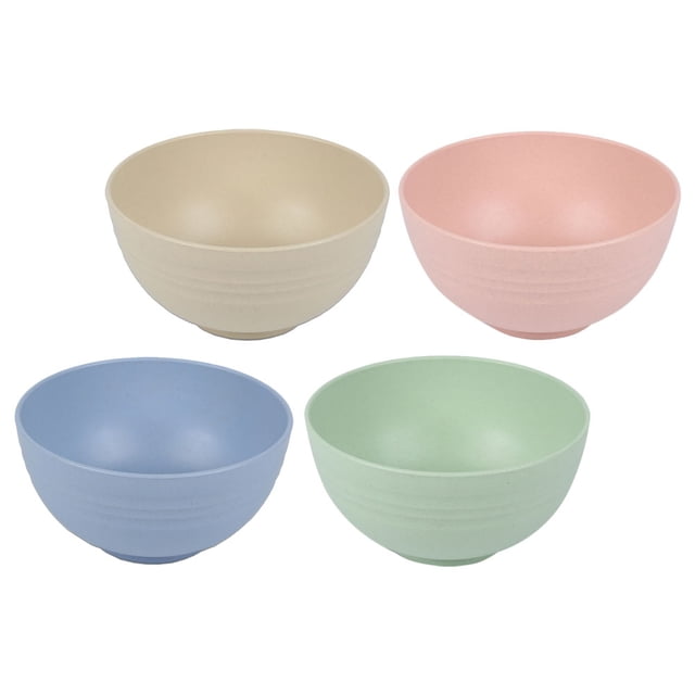 QUMIIRITY 4pcs Household Tableware Plastic Assorted Color Family Mealtime