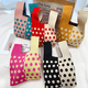 thumbnail image 5 of Bolso de punto Bolso de mano Bolso portátil para teléfono móvil Bufanda de moda a cuadros con colores a juego Contraste de color, 5 of 6