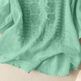 thumbnail image 7 of TRUBKH Cotton Linen Shirts Lace Trim Top Boho Tops Breathable Embroidered Gauze Peasant Tunic Blouse Short Sleeve V Ncek Boho Peasant Shirts Button Down Floral Shirts Floral Embroidered Green 2XL, 7 of 7