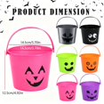 thumbnail image 4 of 1 Pc 6" Hot Pink Halloween Pumpkin Trick or Treat Bucket, Halloween Lantern Candy Basket, Trick or Treat Pumpkin Pails Cauldron Kettle Candy Holder, Halloween Party Supplies, 4 of 4