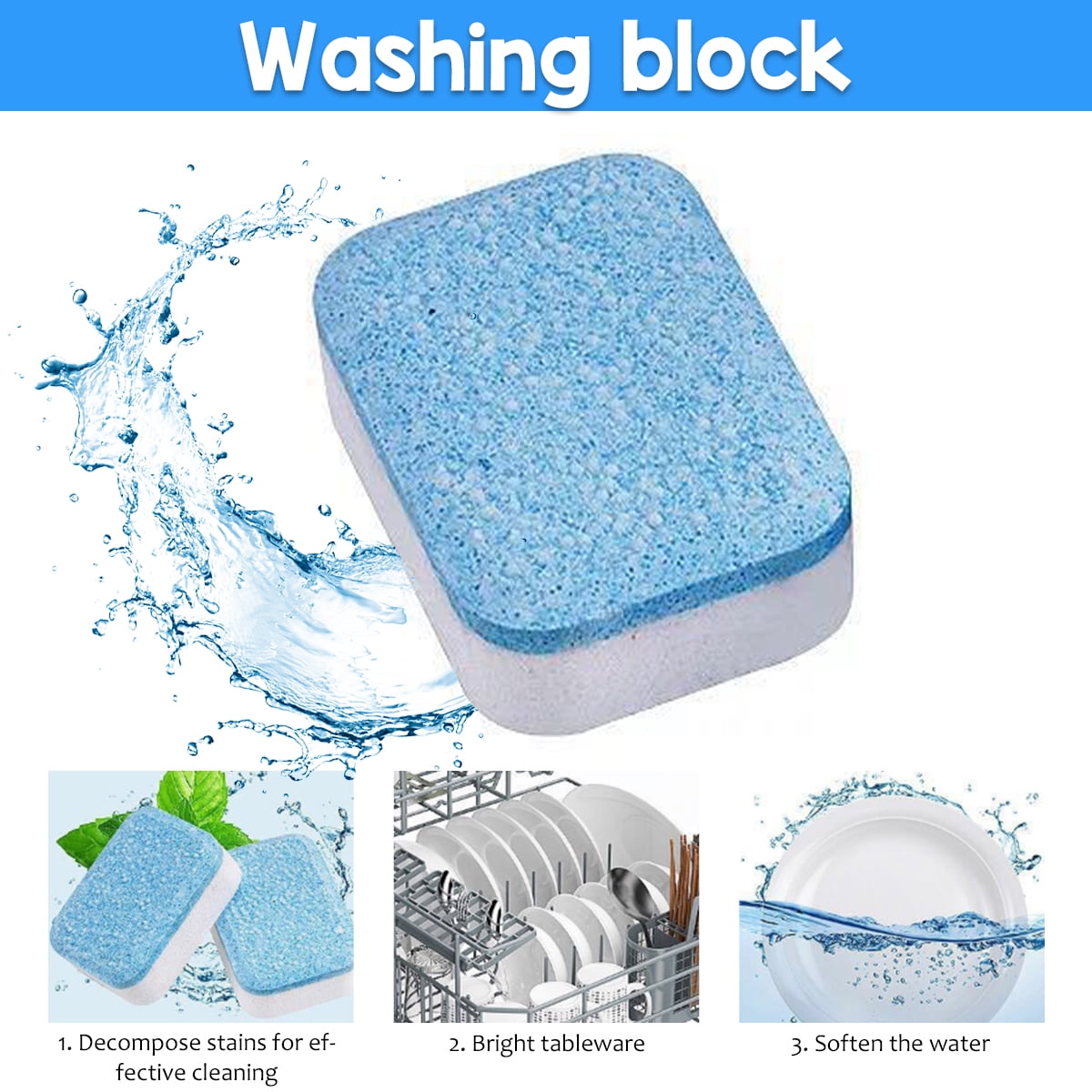 Dishwasher Detergent Tablets, Dish Cleaning Refill Tabs Fresh Scent