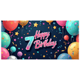 thumbnail image 2 of Colorful 3D Style Birthday Banner Background with Balloons Stars and Confetti Party Supplies Photography Props for Birthday Party Birthday Decoration Photo Booth Backdrop Decorations, 2 of 4
