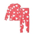 thumbnail image 4 of BLVB Girls Valentines Pajamas Set Pjs Long Sleeve Crewneck Heart Sleepwear Loungewear Sets for Kids 5-16 Years, 4 of 7